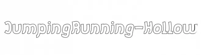 Jumping Running-Hollow  Frei Schriftart Herunterladen