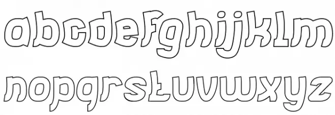Jumping Running-Hollow フォント 小文字