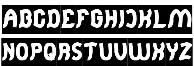 Jumping Running-Inverse Schriftart Groß