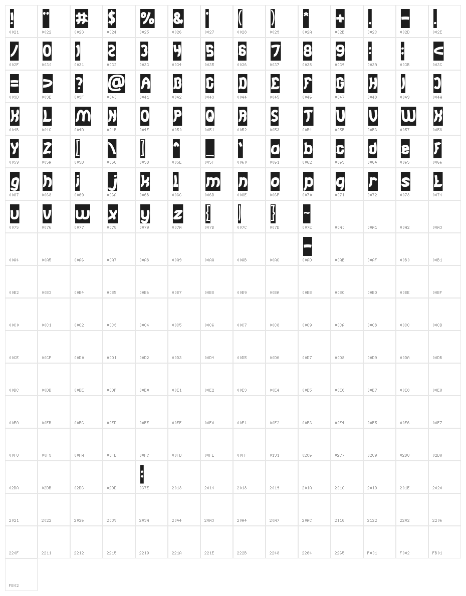 Jumping Running-Inverse Character Map