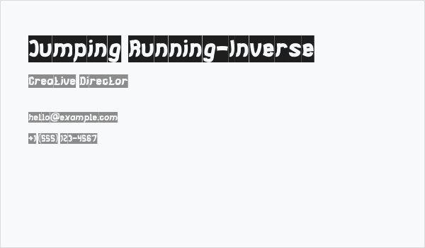 Jumping Running-Inverse Business Card