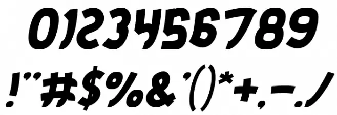 Jumping Running Italic Font OTHER CHARS