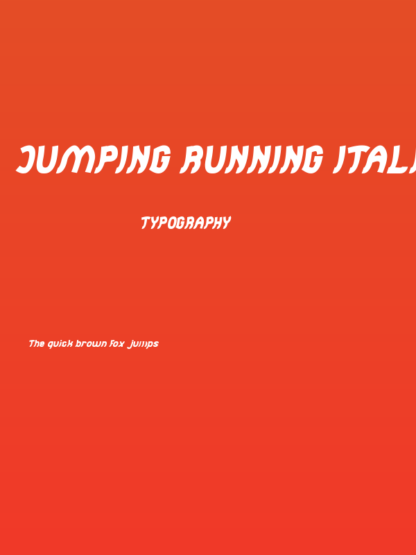 Jumping Running Italic Poster