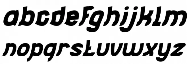 Jumping Running Italic Schriftart Kleinbuchstaben