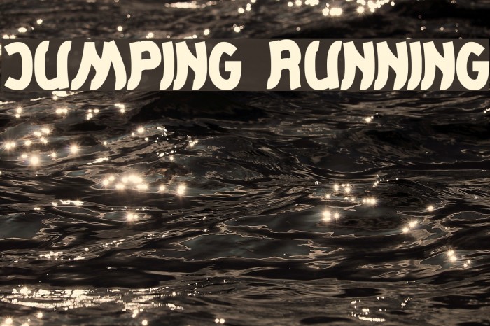 Jumping Running Font examples