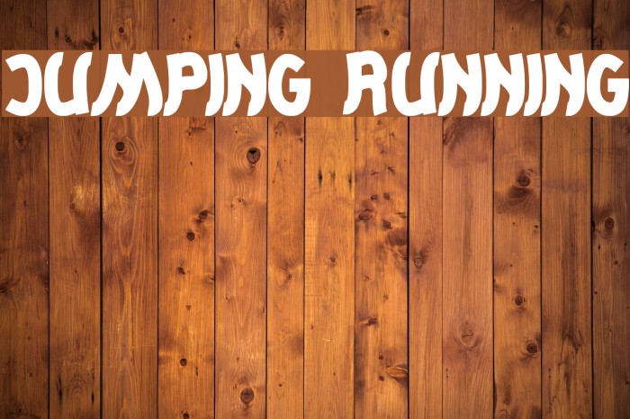 Jumping Running Font examples