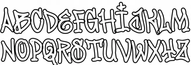 Jumpis Graffiti Outline Шрифта ВЕРХНИЙ