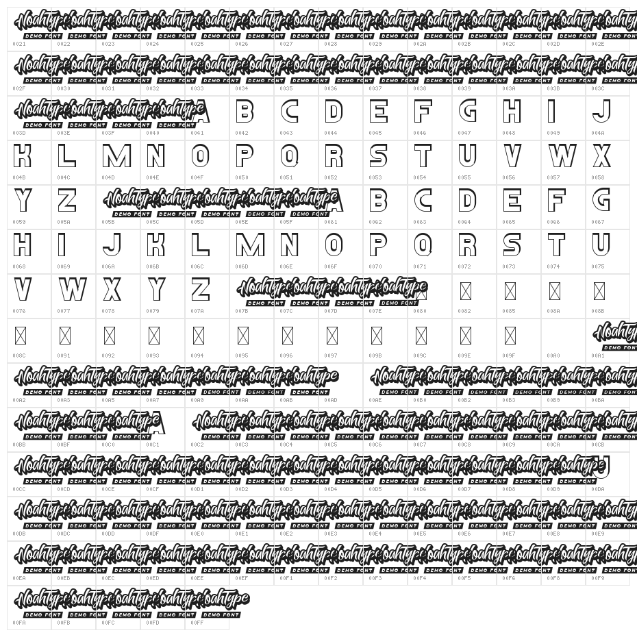 Jumpoff Demo Outline Character Map