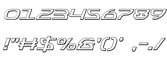 Jumptroops 3D Italic Font OTHER CHARS