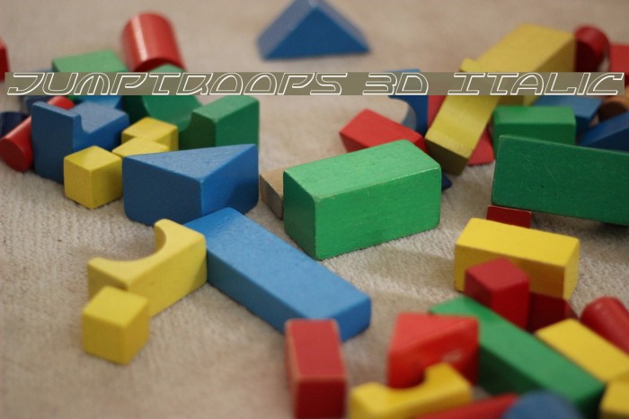 Jumptroops 3D Italic Font examples