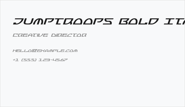 Jumptroops Bold Italic Business Card