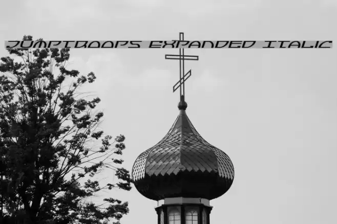 Jumptroops Expanded Italic Font examples