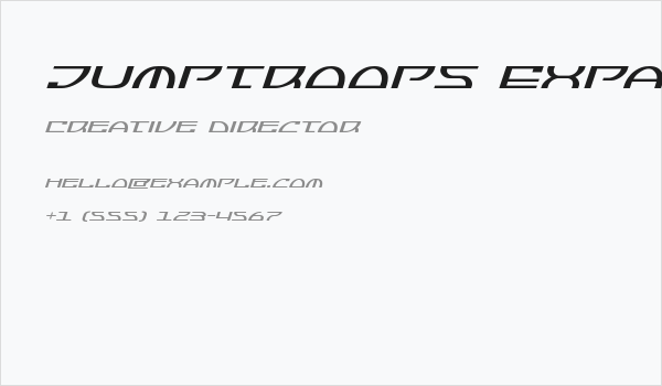 Jumptroops Expanded Italic Business Card