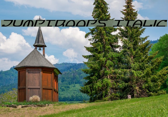 Jumptroops Italic Font examples