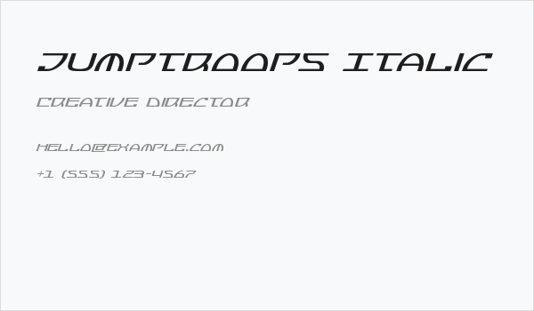 Jumptroops Italic Business Card