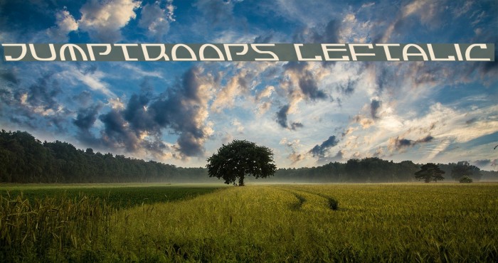 Jumptroops Leftalic Font examples