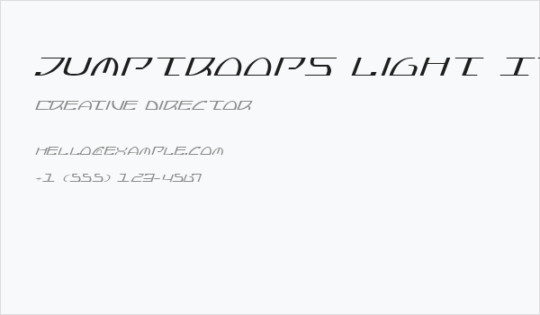 Jumptroops Light Italic Business Card