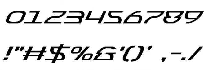 Jumptroops Super-Italic Font OTHER CHARS