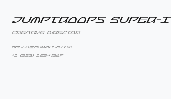 Jumptroops Super-Italic Business Card