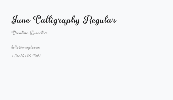 June Calligraphy Regular Business Card
