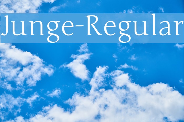Junge-Regular Font examples