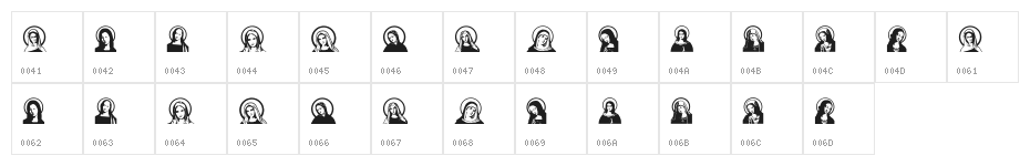 Jungfrau Maria Regular Character Map