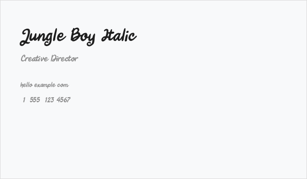 Jungle Boy Italic Business Card