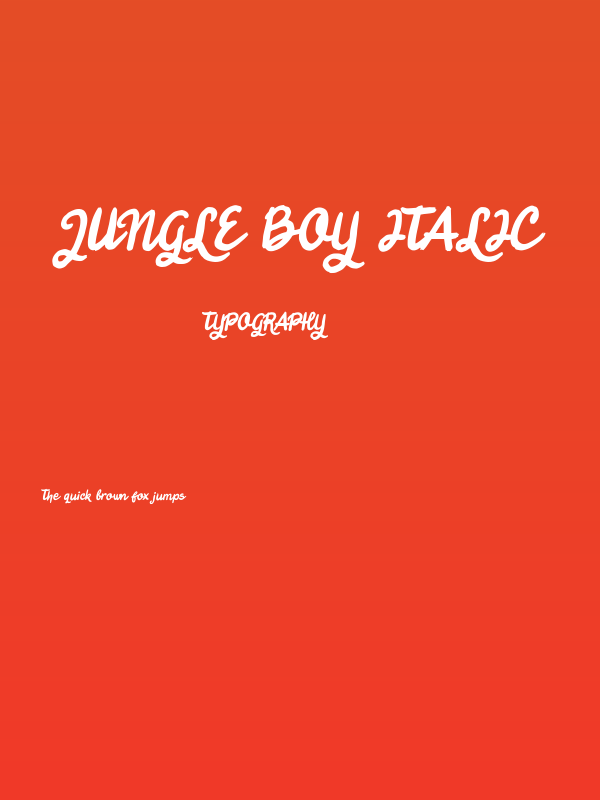 Jungle Boy Italic Poster