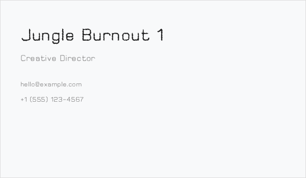 Jungle Burnout 1 Business Card