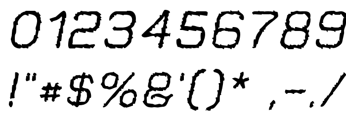 Jungle Burnout Oblique Font OTHER CHARS
