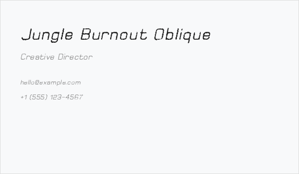 Jungle Burnout Oblique Business Card