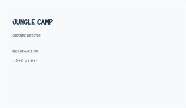 Jungle Camp Business Card