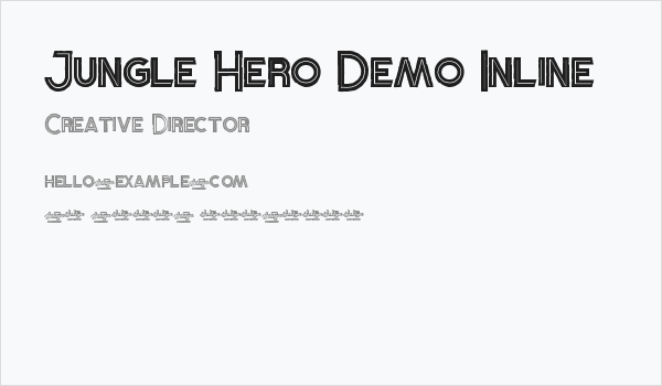 Jungle Hero Demo Inline Business Card