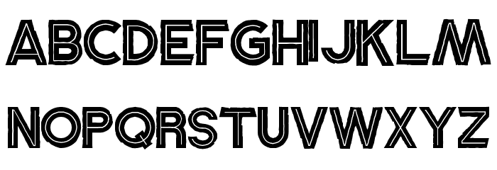 Jungle Hero Demo Inline Font LOWERCASE