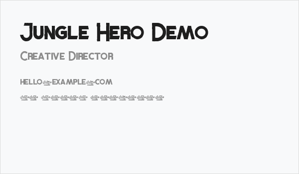 Jungle Hero Demo Business Card