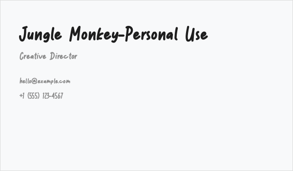Jungle Monkey-Personal Use Business Card