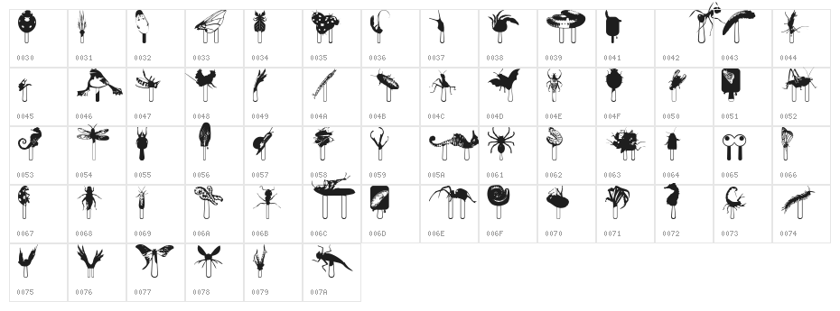 JunglefoodRegular Character Map