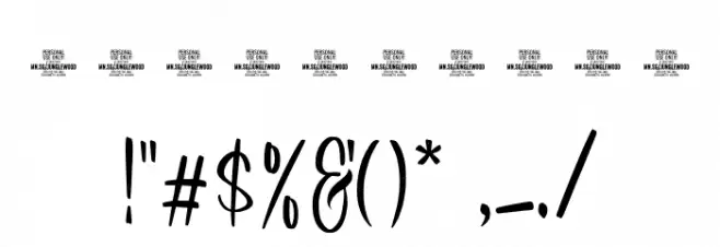 Junglewood Script PERSONAL Regular Font OTHER CHARS