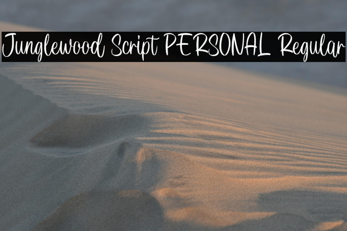 Junglewood Script PERSONAL Regular Example 3