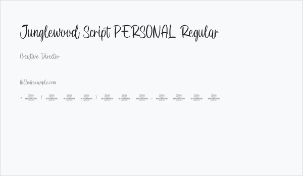 Junglewood Script PERSONAL Regular Business Card