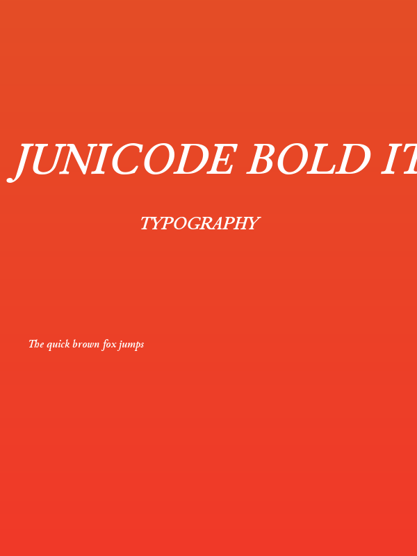 Junicode Bold Italic Poster