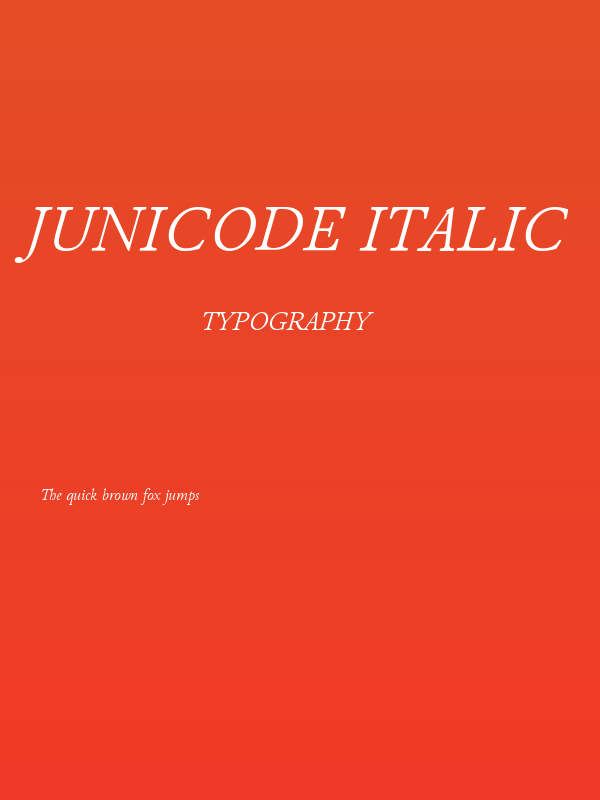 Junicode Italic Poster
