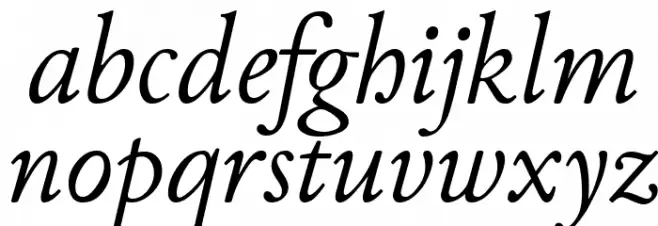 Junicode Italic फ़ॉन्ट लोअरकेस