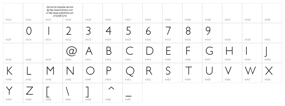 JunienLight Tryout Character Map