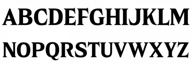 Junigarden Serif PERSONAL USE Regular Caratteri MAIUSCOLE