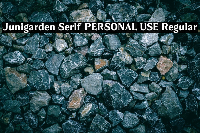 Junigarden Serif PERSONAL USE Regular Example 2
