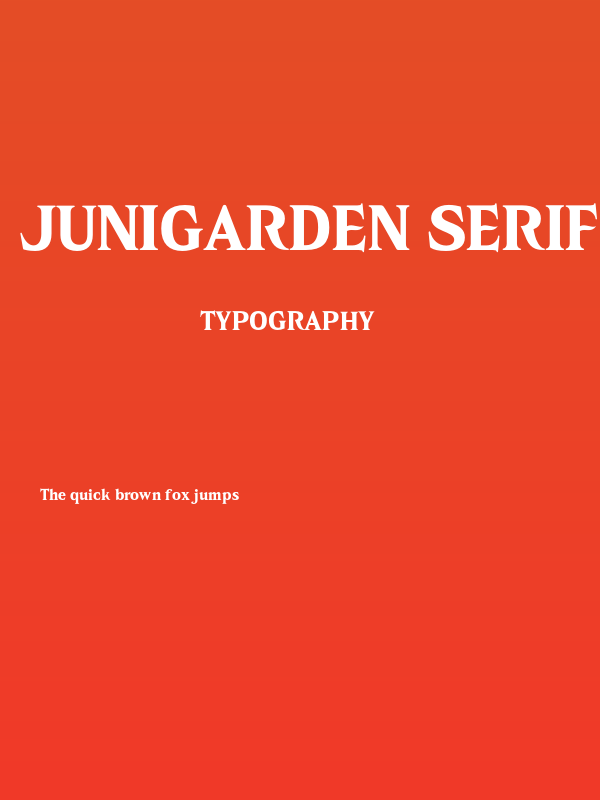 Junigarden Serif PERSONAL USE Regular Poster