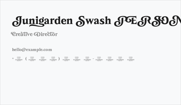 Junigarden Swash PERSONAL USE Regular Business Card