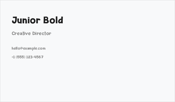 Junior Bold Business Card