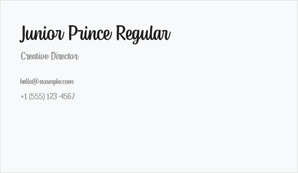 Junior Prince Regular Business Card